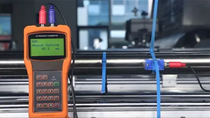 Vídeo de operação de instalação do medidor de fluxo ultrassônico portátil